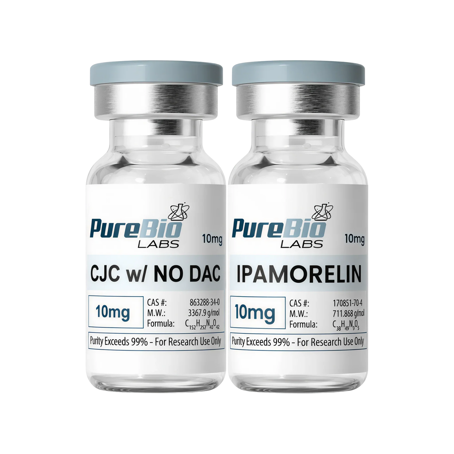 CJC + Ipamorelin Bundle 10mg peptide vials with Certificate of Analysis for research use