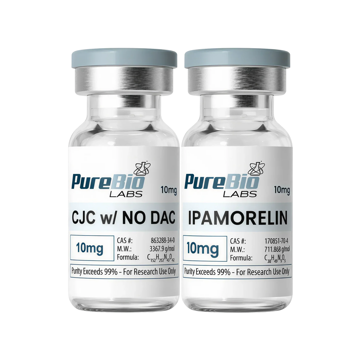 CJC + Ipamorelin Bundle 10mg peptide vials with Certificate of Analysis for research use
