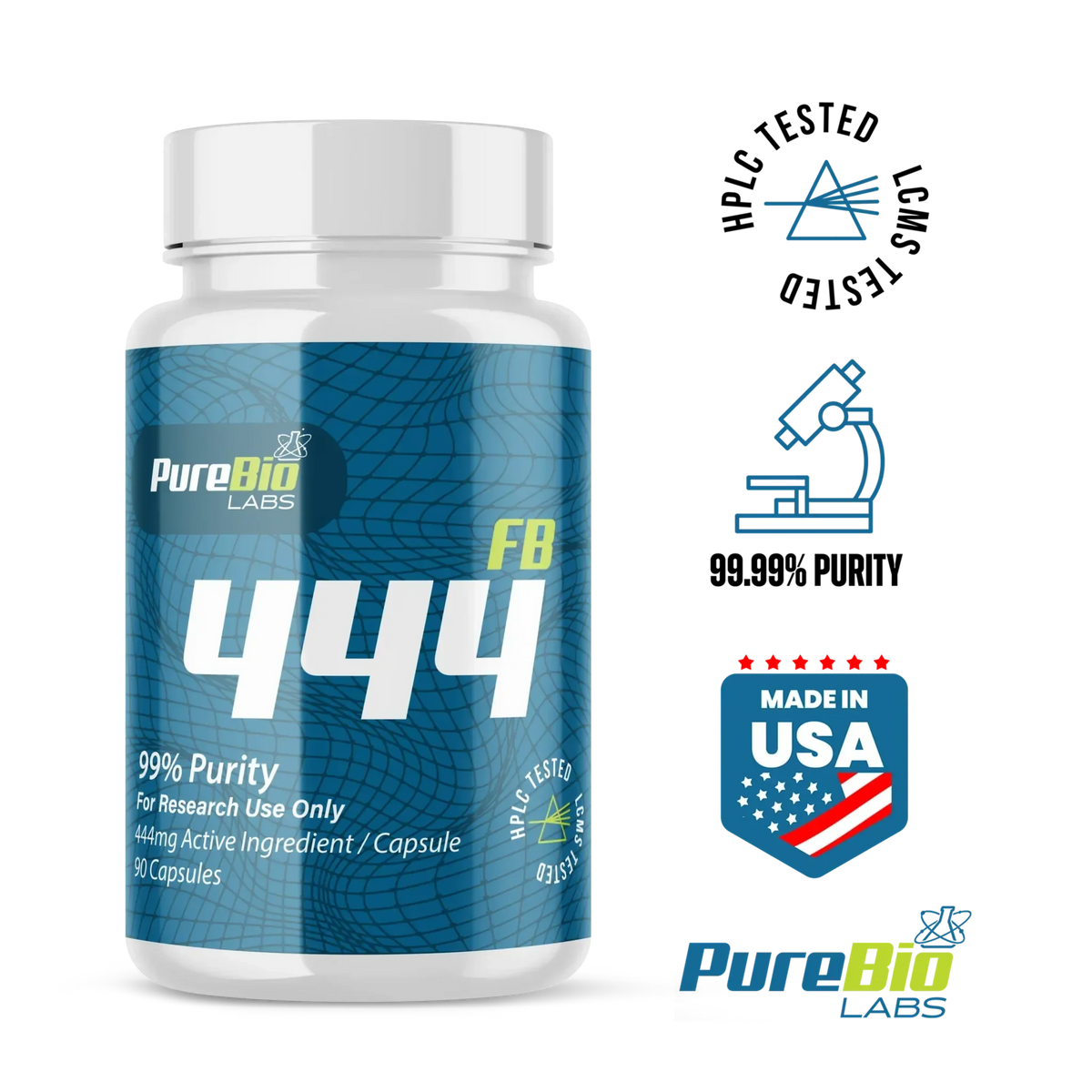 444mg Fenbendazole capsules bottle with research use only statement