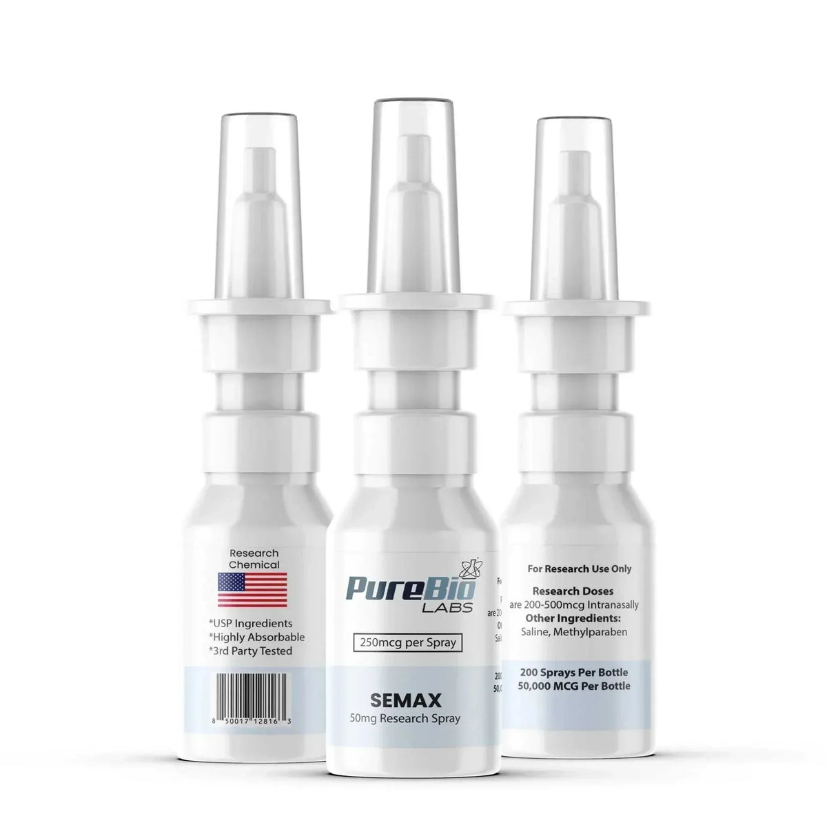 Selank and Semax research peptide bundle, angled view, Pure Bio Labs