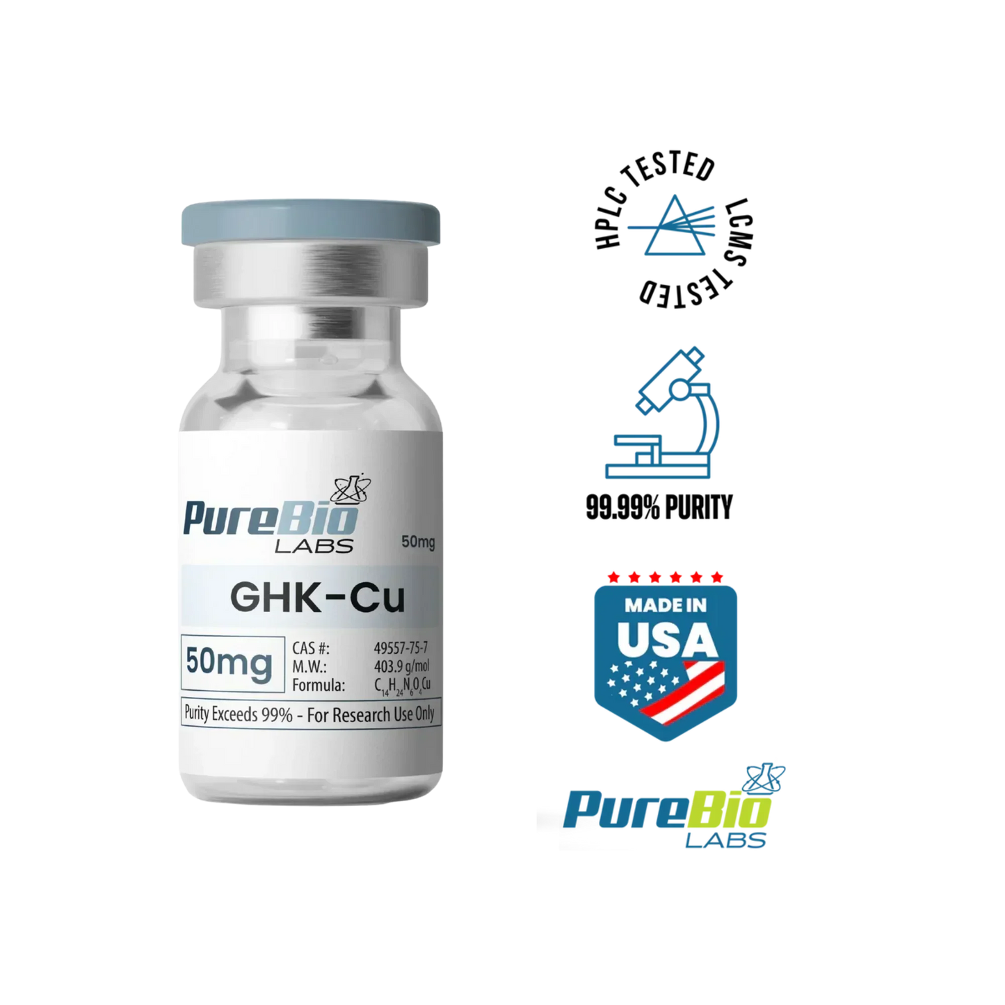 GHK-CU VIAL 50mg sterile peptide powder for research and development