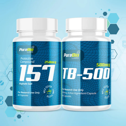 Comparison table of synthetic peptides BPC-157 and TB-500 for preclinical research applications