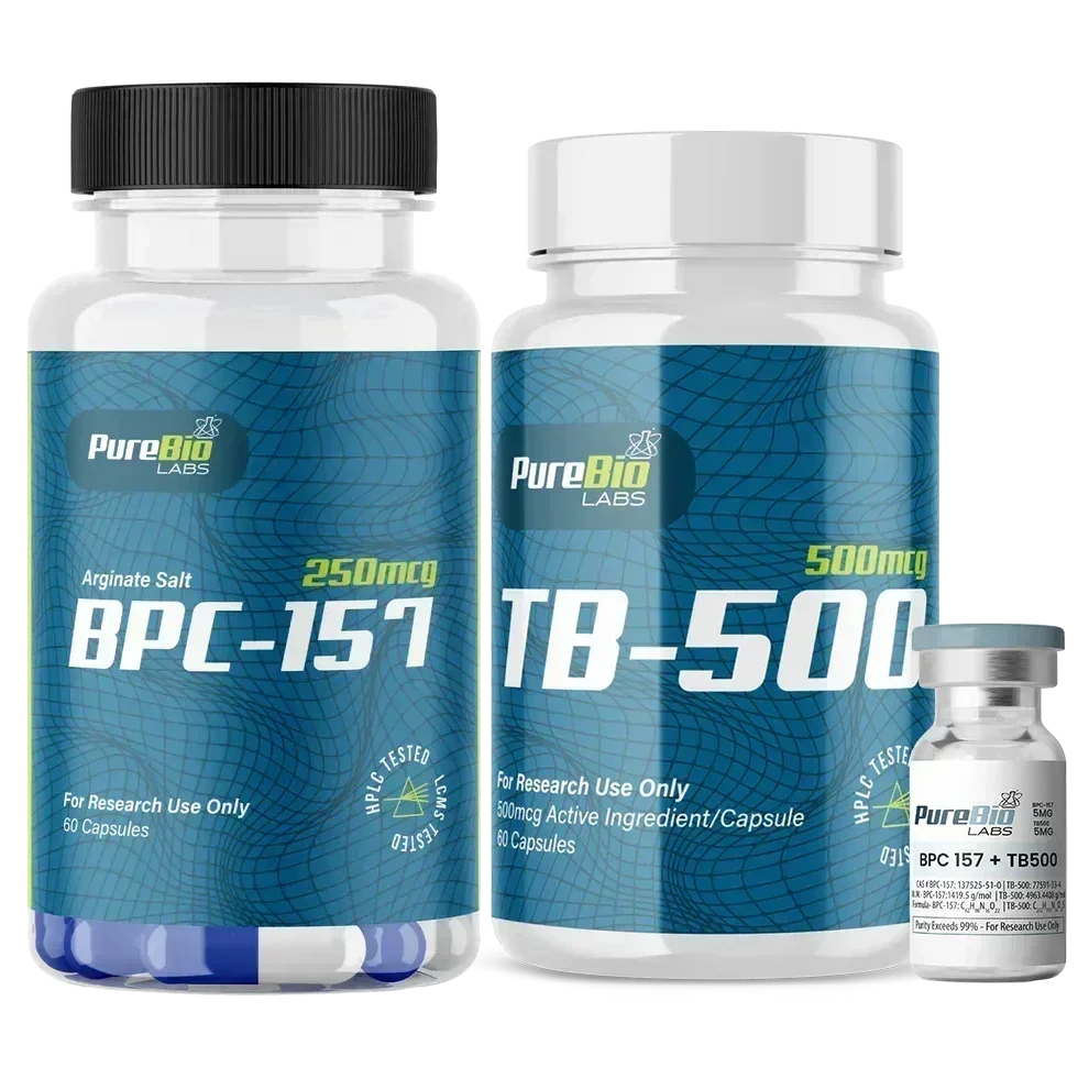 BPC-157 TB-500 peptide set capsules and 5mg combination vial for research use