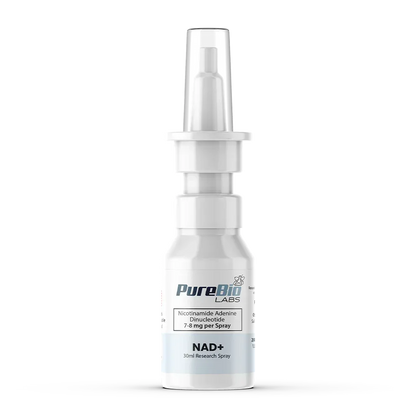 NAD+ Liquid Spray 30ml bottle for cellular energy research with high-purity NAD+ formulation