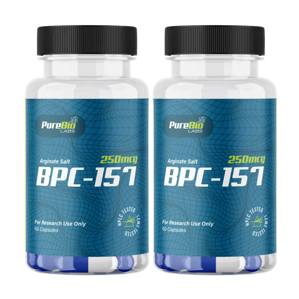 BPC-157 research kit, capsules and vial, Pure Bio Labs