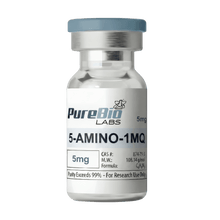 5mg HEXARELIEN vial of high-purity 5-AMINO-1MQ peptide in sterile sealed container