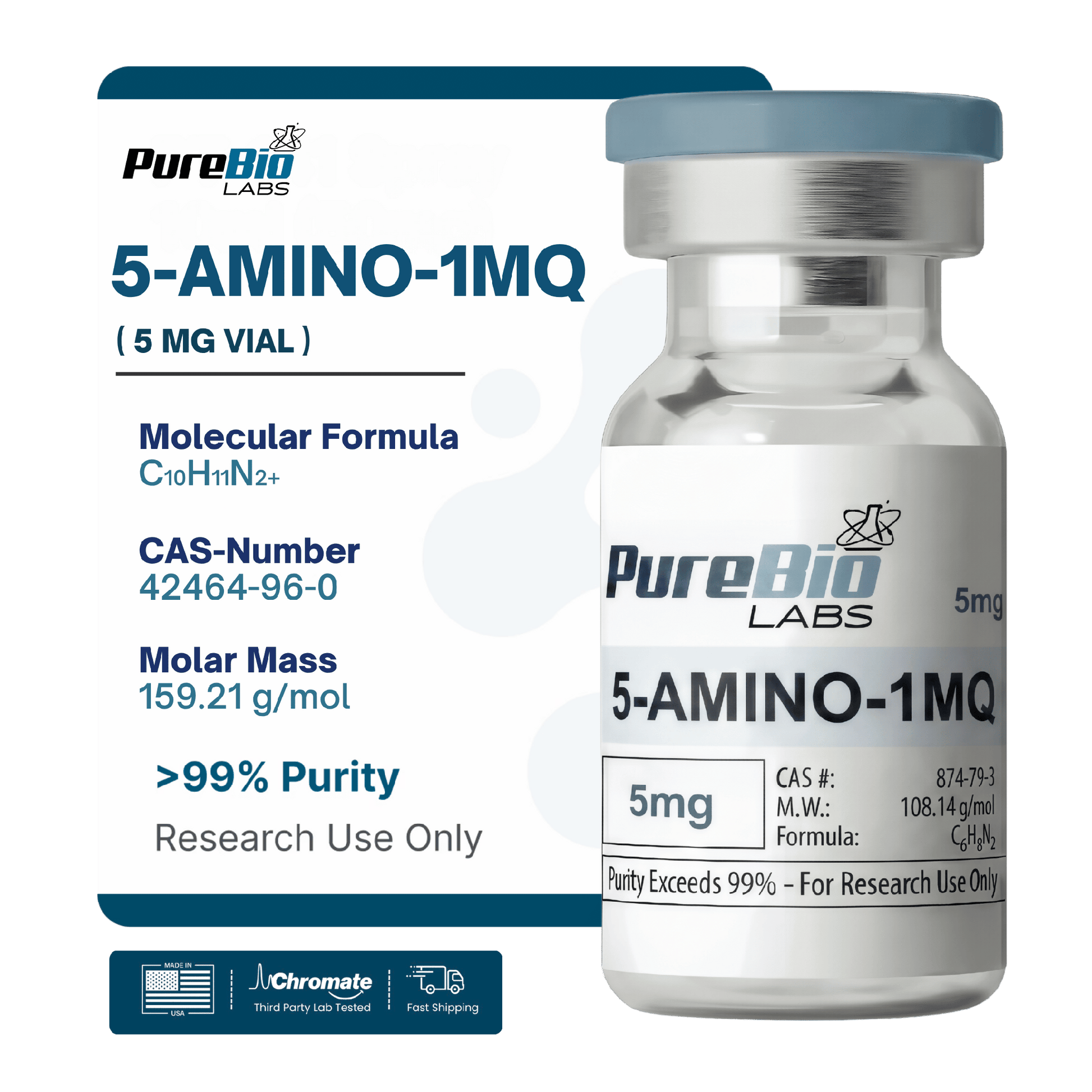5-AMINO-1MQ Vial (5mg) | High-Purity Peptide | Pure Bio Labs 5-AMINO-1MQ Vial (5mg) | High-Purity Peptide | Pure Bio Labs
