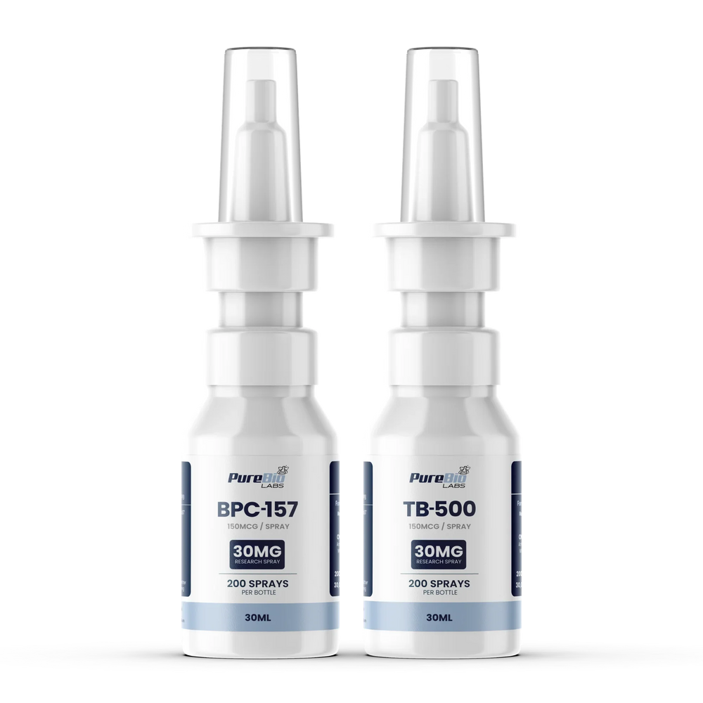 BPC-157 and TB-500 research spray set, two bottles, Pure Bio Labs