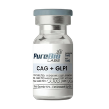 Vial labeled 'CAG/SEMA' from PureBio Labs on a white background