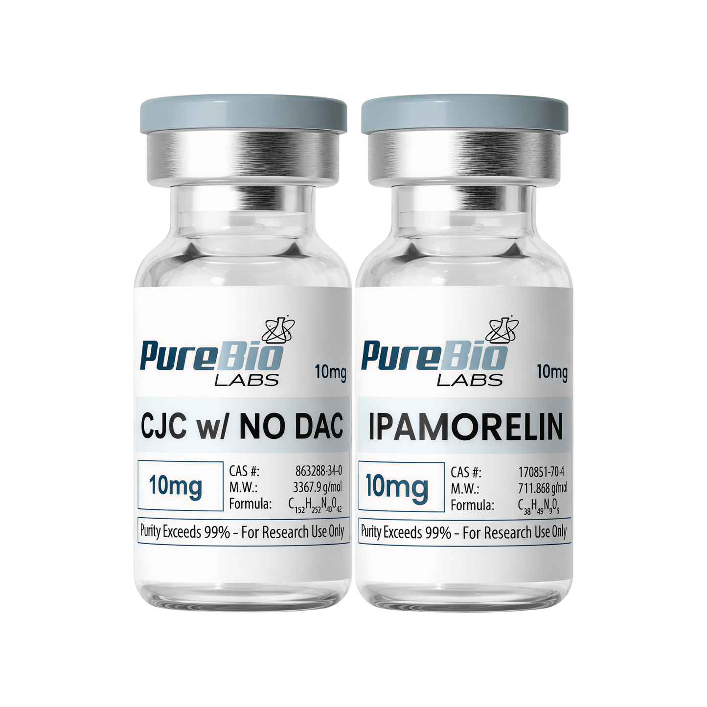 CJC + Ipamorelin Bundle 10mg peptide vials with Certificate of Analysis for research use