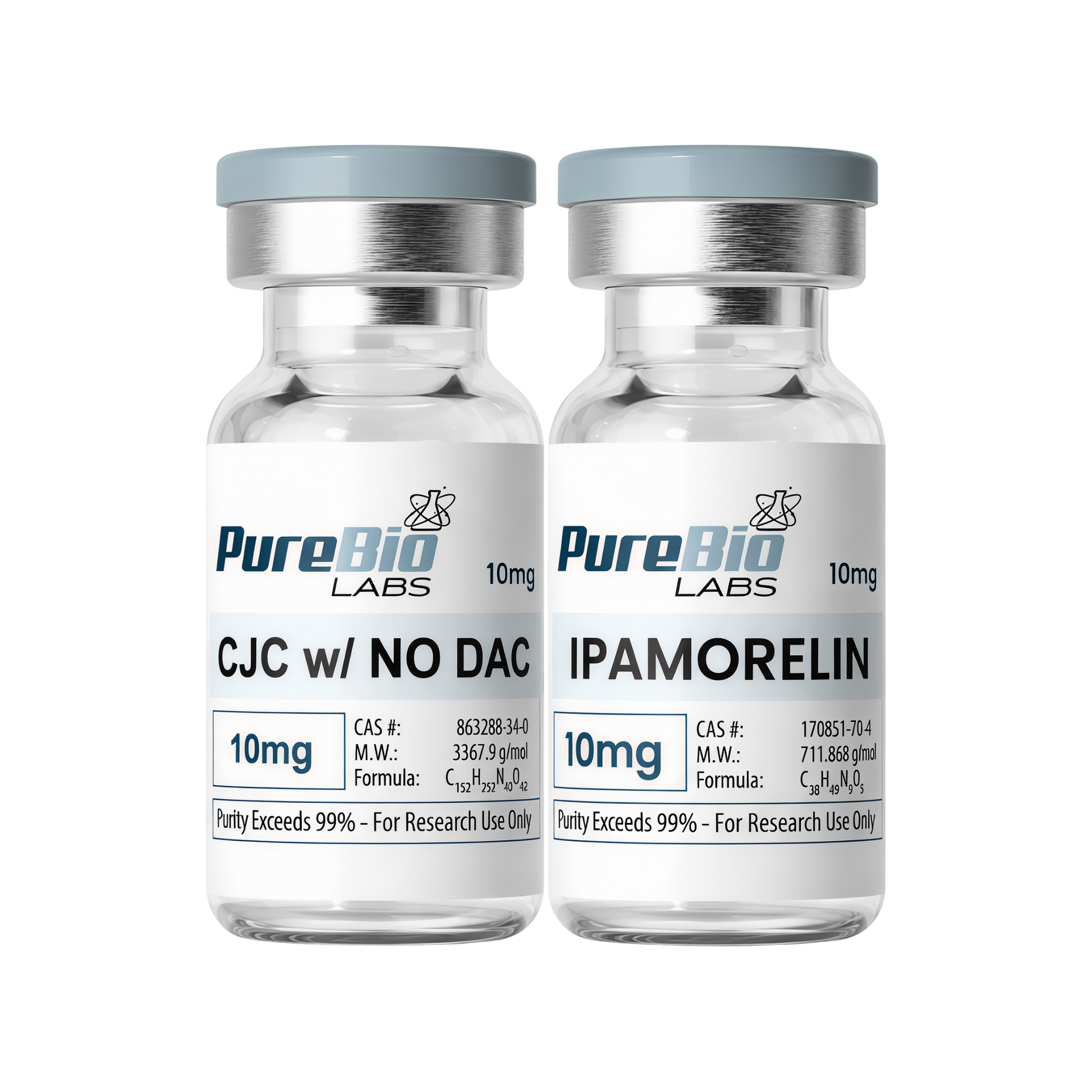 CJC + Ipamorelin Bundle 10mg peptide vials with Certificate of Analysis for research use