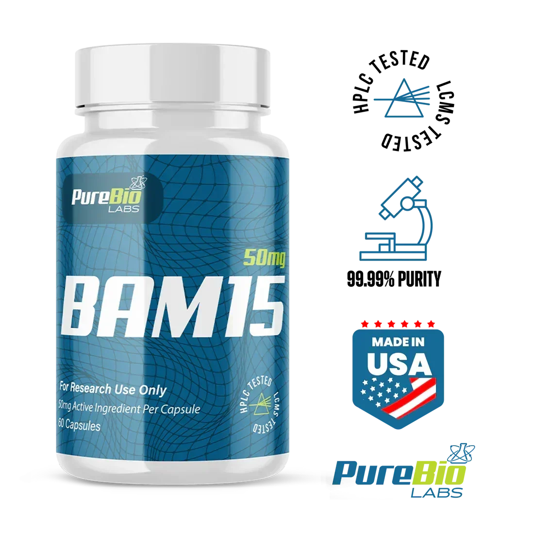 BAM15 capsules 50mg high-purity peptide for research and development use