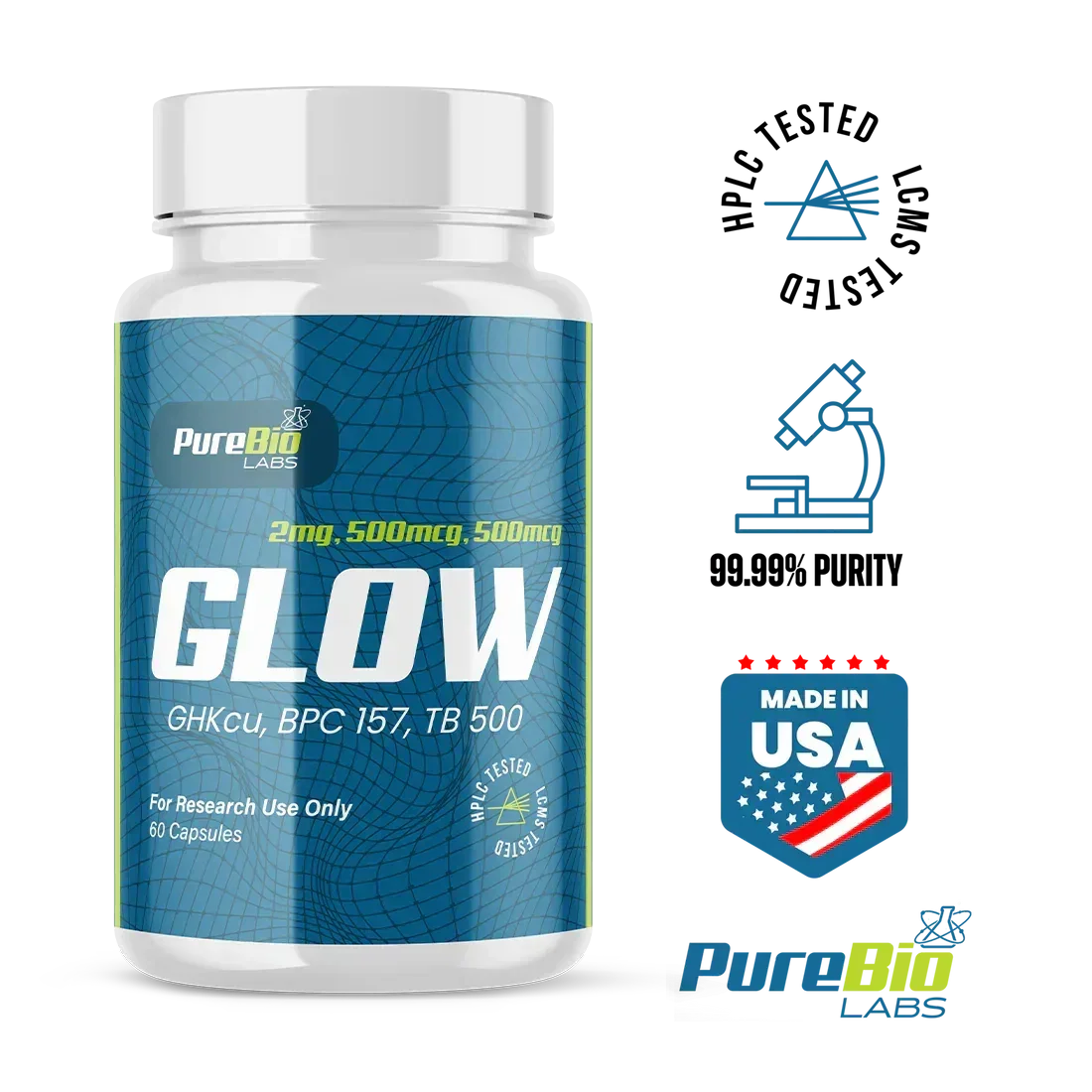 Glow Blend Capsules | BPC-157 TB-500 GHK-Cu