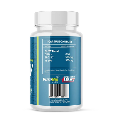Glow Blend Capsules | BPC-157 TB-500 GHK-Cu | Pure Bio Labs Glow Blend Capsules | BPC-157 TB-500 GHK-Cu | Pure Bio Labs