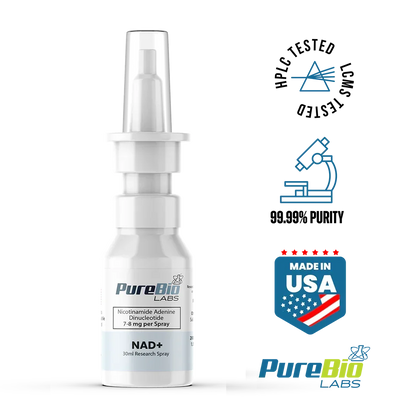 NAD+ Liquid Spray 30ml bottle for cellular energy metabolism research