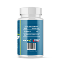 Orforglipron Peptide bottle with blue label and white cap on a white background