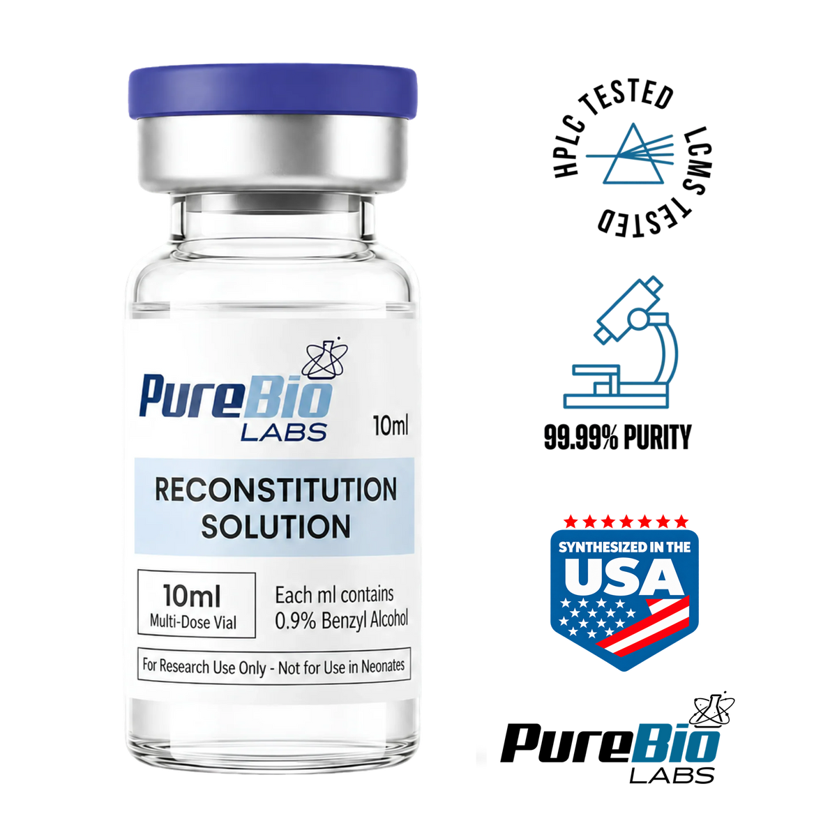 BAC Water (10ml), Sterile Reconstitution Solution For Mixing Peptides