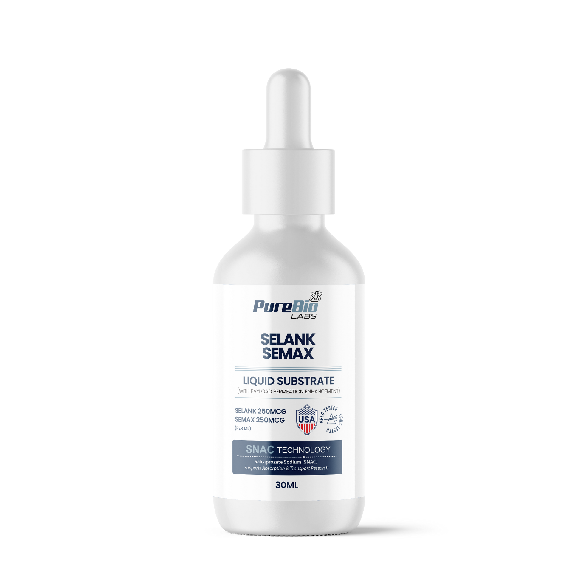 Selank / Semax Liquid Substrate 30ml dropper bottle - Pure Bio Labs, SNAC technology, research use only