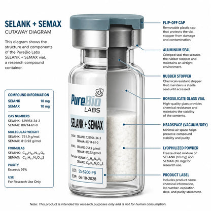 Semax Vial 10MG Selank and Semax peptide powder for research