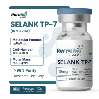 Selank TP-7 vial 10mg lyophilized peptide for research