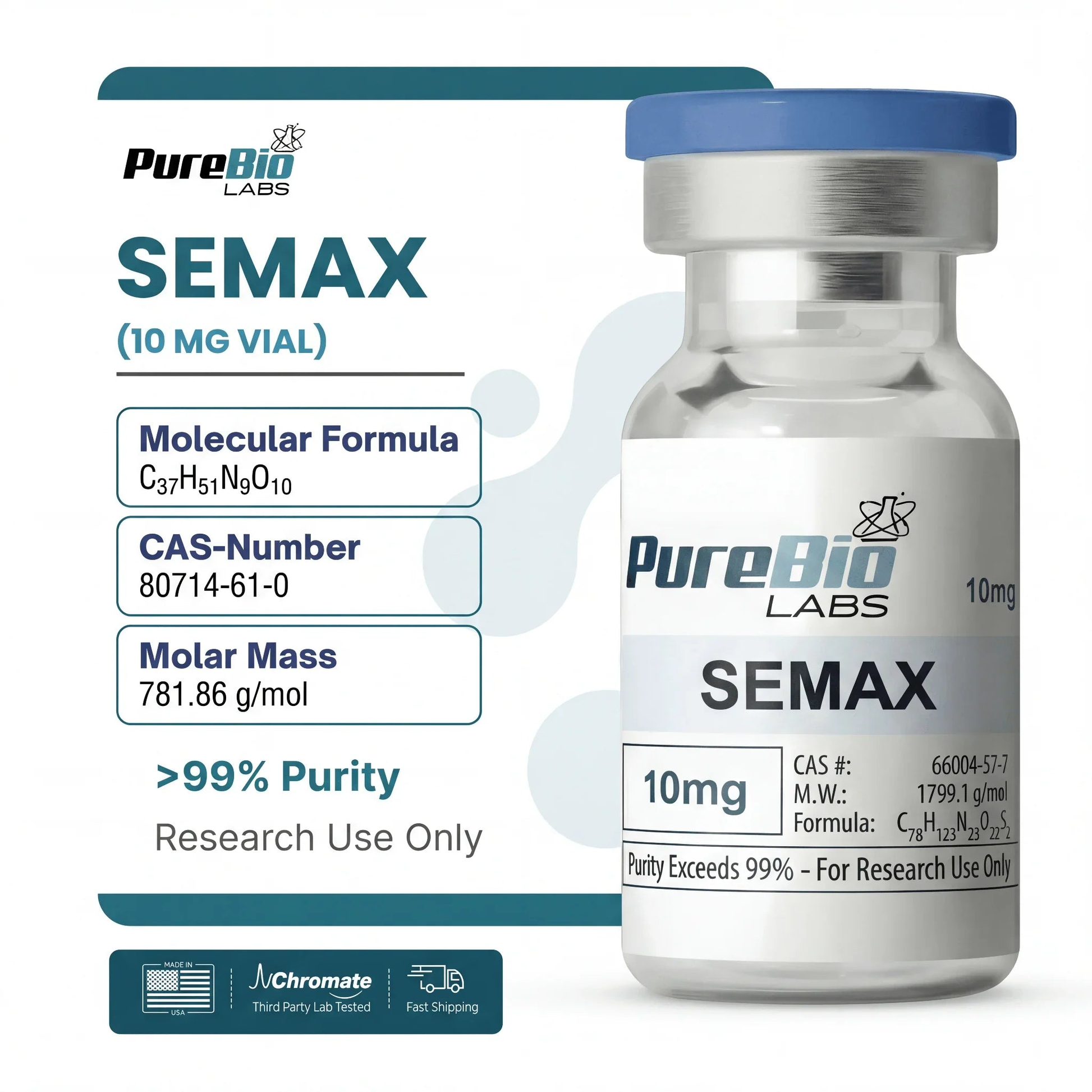 Semax Vial (10MG) | High Purity Research Peptide