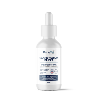 Selank / Semax / Dihexa (SSD) Liquid Substrate 30ml dropper bottle - Pure Bio Labs, SNAC technology, research use only